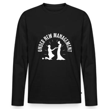 Under New Management groom - Men's Premium Organic Long Sleeve Shirt - black - Front - Nico (187cm)