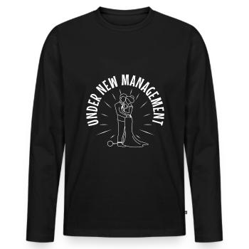 Under New Management groom - Men's Premium Organic Long Sleeve Shirt - black - Front - Nico (187cm)