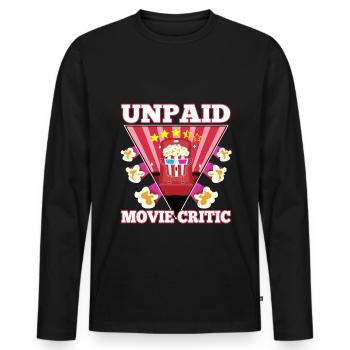 Unpaid movie critic - Men's Premium Organic Long Sleeve Shirt - black - Front - Nico (187cm)