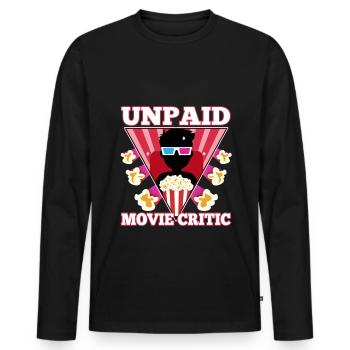 Unpaid movie critic - Men's Premium Organic Long Sleeve Shirt - black - Front - Nico (187cm)