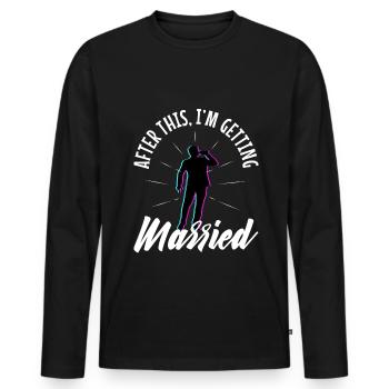 Après cela, je me marie - T-shirt manches longues Premium bio Homme - noir - Devant - Nico (187cm)