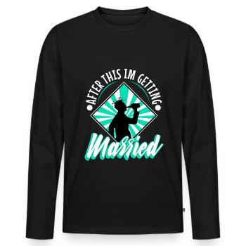 Après cela, je me marie - T-shirt manches longues Premium bio Homme - noir - Devant - Nico (187cm)