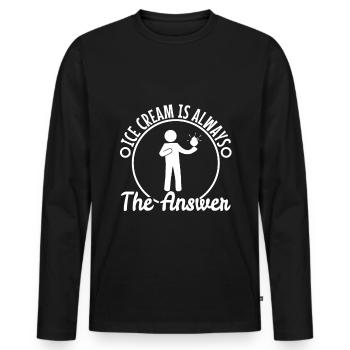 La crème glacée est toujours la réponse - T-shirt manches longues Premium bio Homme - noir - Devant - Nico (187cm)