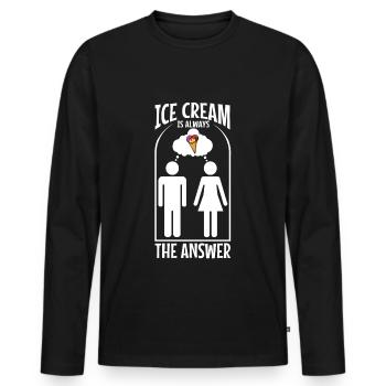 La crème glacée est toujours la réponse - T-shirt manches longues Premium bio Homme - noir - Devant - Nico (187cm)