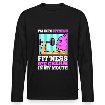 Im into fitness ice cream - Men's Premium Organic Long Sleeve Shirt - black - Front - Nico (187cm)