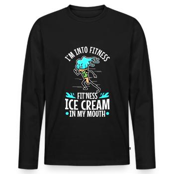 Im into fitness ice cream - Männer Premium Bio Langarmshirt - Schwarz - Vorne - Nico (187cm)