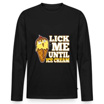 Léchez-moi jusqu’à la crème glacée - T-shirt manches longues Premium bio Homme - noir - Devant - Nico (187cm)