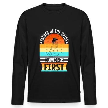 Father of the bride i loved her first - Men's Premium Organic Long Sleeve Shirt - black - Front - Nico (187cm)
