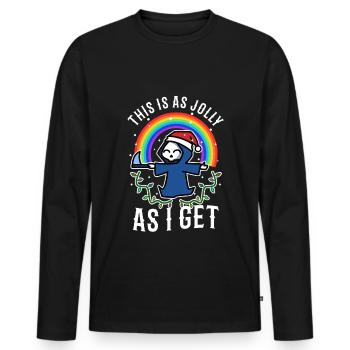 This Is As Jolly As I Get - Men's Premium Organic Long Sleeve Shirt - black - Front - Nico (187cm)