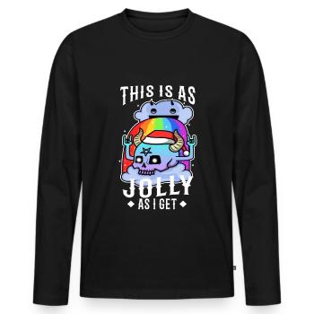 This Is As Jolly As I Get - Men's Premium Organic Long Sleeve Shirt - black - Front - Nico (187cm)
