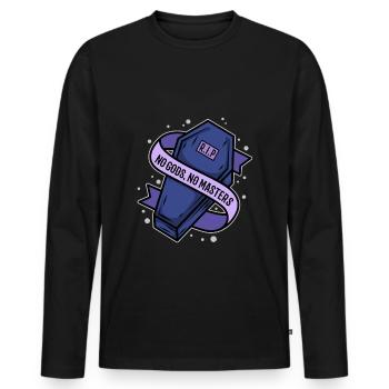 No Gods No Masters - Men's Premium Organic Long Sleeve Shirt - black - Front - Nico (187cm)