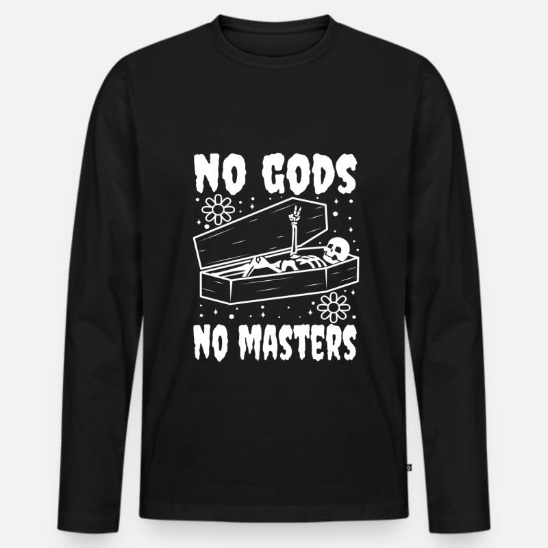 No Gods No Masters - Männer Premium Bio Langarmshirt - Schwarz