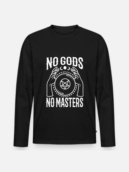 No Gods No Masters - Men's Premium Organic Long Sleeve Shirt - black