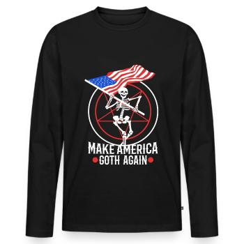 Make america goth again - Männer Premium Bio Langarmshirt - Schwarz - Vorne - Nico (187cm)