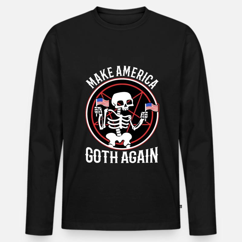 Make america goth again - Männer Premium Bio Langarmshirt - Schwarz