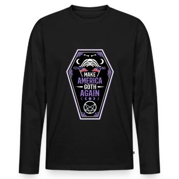 Make america goth again - Men's Premium Organic Long Sleeve Shirt - black - Front - Nico (187cm)