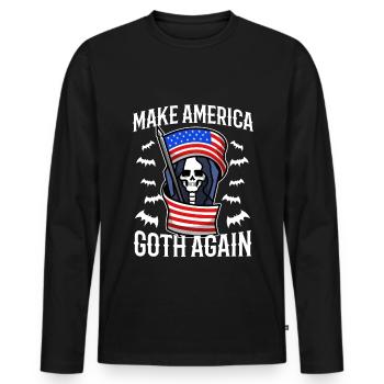 Make america goth again - Männer Premium Bio Langarmshirt - Schwarz - Vorne - Nico (187cm)