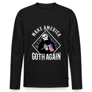 Make america goth again - Männer Premium Bio Langarmshirt - Schwarz - Vorne - Nico (187cm)