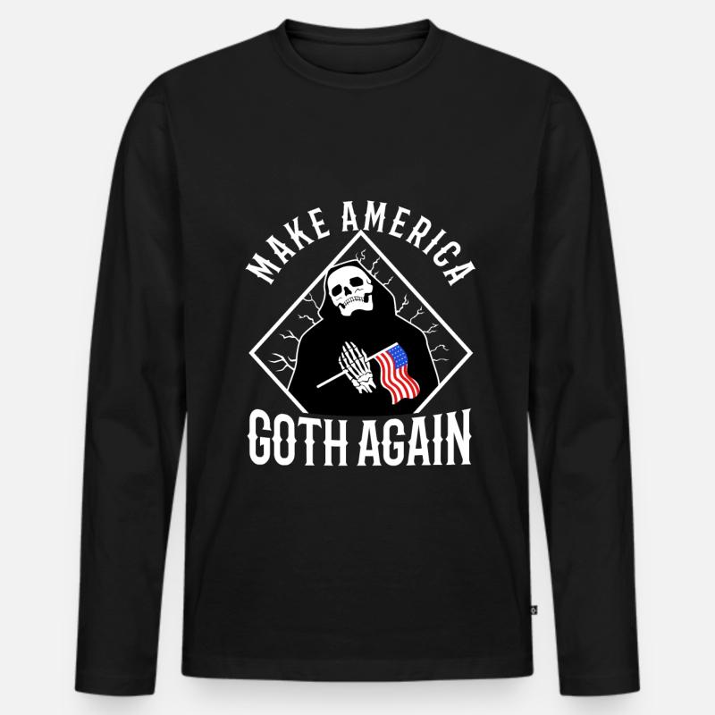 Make america goth again - Männer Premium Bio Langarmshirt - Schwarz