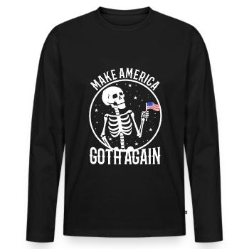 Make america goth again - Männer Premium Bio Langarmshirt - Schwarz - Vorne - Nico (187cm)