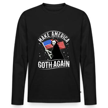 Make america goth again - Männer Premium Bio Langarmshirt - Schwarz - Vorne - Nico (187cm)