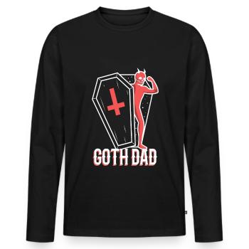 Goth Dad - Männer Premium Bio Langarmshirt - Schwarz - Vorne - Nico (187cm)
