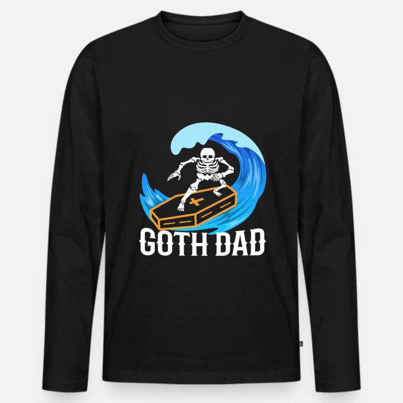 Goth Dad - Männer Premium Bio Langarmshirt - Schwarz