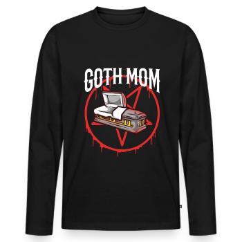 Maman gothique - T-shirt manches longues Premium bio Homme - noir - Devant - Nico (187cm)