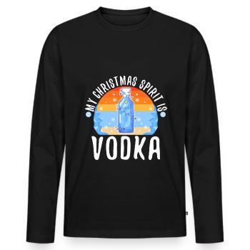 Mon de Noël est la vodka - T-shirt manches longues Premium bio Homme - noir - Devant - Nico (187cm)