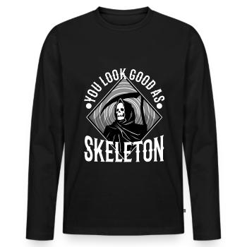 You look good as skeleton - Men's Premium Organic Long Sleeve Shirt - black - Front - Nico (187cm)