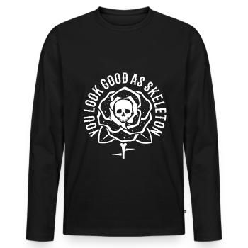 You look good as skeleton - Men's Premium Organic Long Sleeve Shirt - black - Front - Nico (187cm)