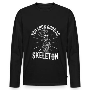 You look good as skeleton - Men's Premium Organic Long Sleeve Shirt - black - Front - Nico (187cm)
