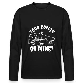 Votre cercueil ou le mien ? - T-shirt manches longues Premium bio Homme - noir - Devant - Nico (187cm)