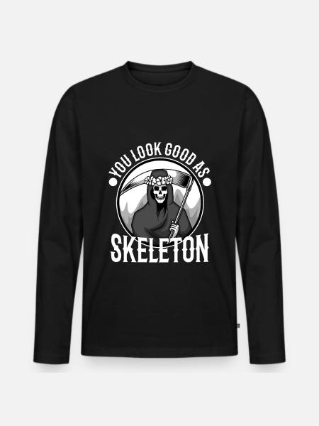 You look good as skeleton - Men's Premium Organic Long Sleeve Shirt - black