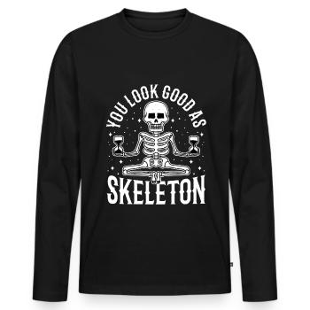 You look good as skeleton - Men's Premium Organic Long Sleeve Shirt - black - Front - Nico (187cm)