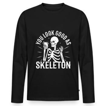 You look good as skeleton - Men's Premium Organic Long Sleeve Shirt - black - Front - Nico (187cm)