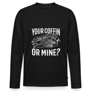 Votre cercueil ou le mien ? - T-shirt manches longues Premium bio Homme - noir - Devant - Nico (187cm)