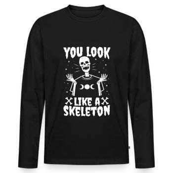 You look good as skeleton - Men's Premium Organic Long Sleeve Shirt - black - Front - Nico (187cm)
