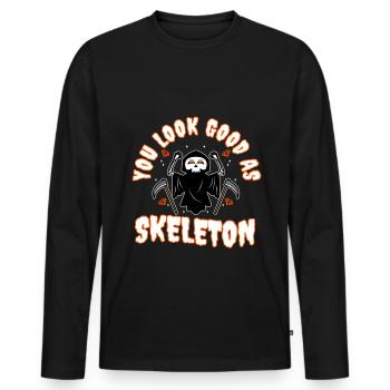 You look good as skeleton - Men's Premium Organic Long Sleeve Shirt - black - Front - Nico (187cm)