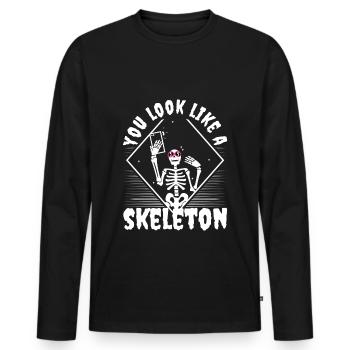 You look good as skeleton - Men's Premium Organic Long Sleeve Shirt - black - Front - Nico (187cm)