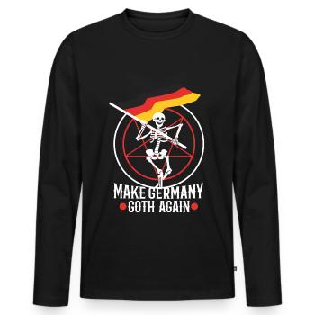 Make Germany goth again - Männer Premium Bio Langarmshirt - Schwarz - Vorne - Nico (187cm)