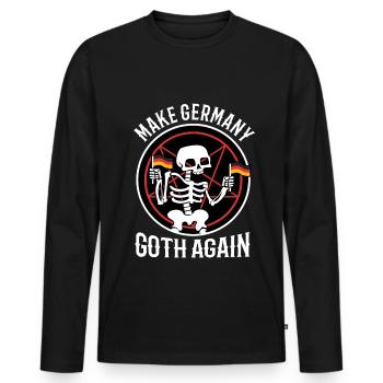 Make Germany goth again - Männer Premium Bio Langarmshirt - Schwarz - Vorne - Nico (187cm)