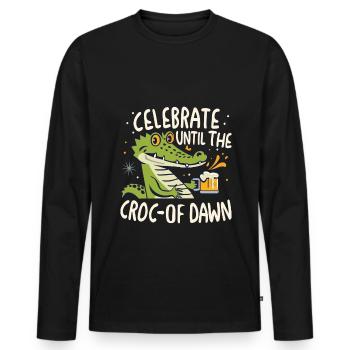 Faites la fête jusqu’à l’aube - T-shirt manches longues Premium bio Homme - noir - Devant - Nico (187cm)