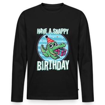 Passez un anniversaire mémorable - T-shirt manches longues Premium bio Homme - noir - Devant - Nico (187cm)