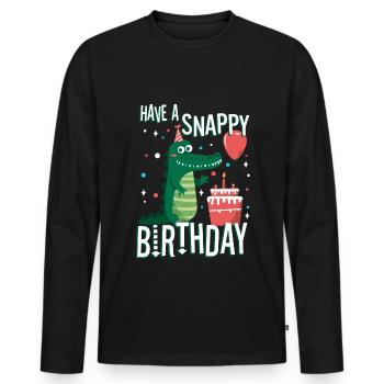 Passez un anniversaire mémorable - T-shirt manches longues Premium bio Homme - noir - Devant - Nico (187cm)