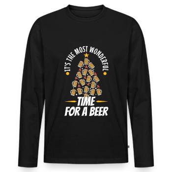 It's the most Wonderful time for a Beer - Men's Premium Organic Long Sleeve Shirt - black - Front - Nico (187cm)