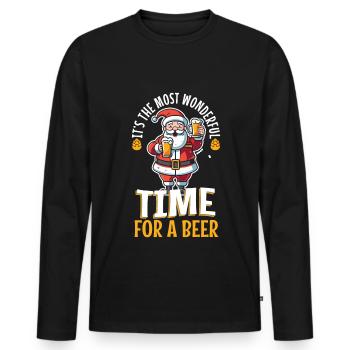 It's the most Wonderful time for a Beer - Men's Premium Organic Long Sleeve Shirt - black - Front - Nico (187cm)