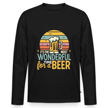 It's the most Wonderful time for a Beer - Men's Premium Organic Long Sleeve Shirt - black - Front - Nico (187cm)