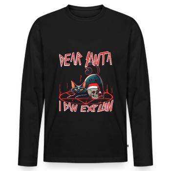 Dear santa i can explain - Männer Premium Bio Langarmshirt - Schwarz - Vorne - Nico (187cm)