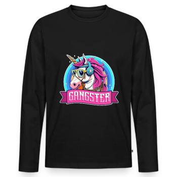 Licorne Gangsta - T-shirt manches longues Premium bio Homme - noir - Devant - Nico (187cm)